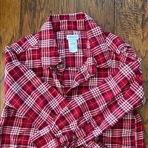 Carter's Classic Red and White Plaid Shirt